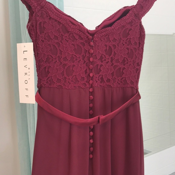Maroon Bridesmaids, Prom, Event Dress - Picture 4 of 8